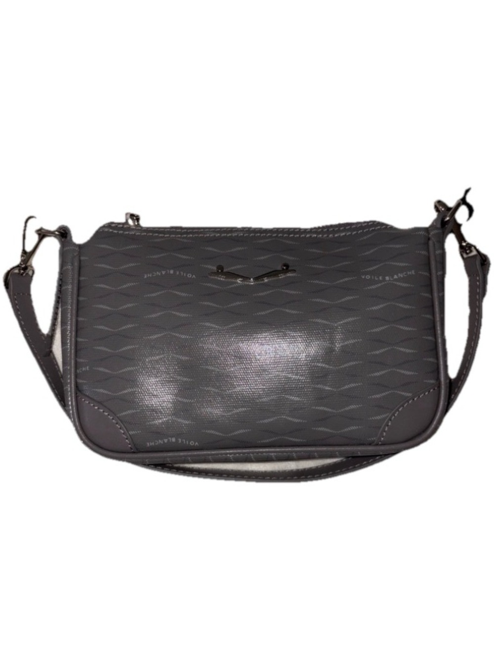 NWT VOILE BLANCHE Cocktail Monogram Small Purse in Cool Grey